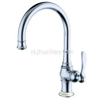 Tembaga Tunggal Lubang Kitchen Sink Faucet Chrome